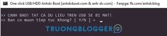 Hướng dẫn tạo USB Boot cứu hộ bằng Anhdv Boot