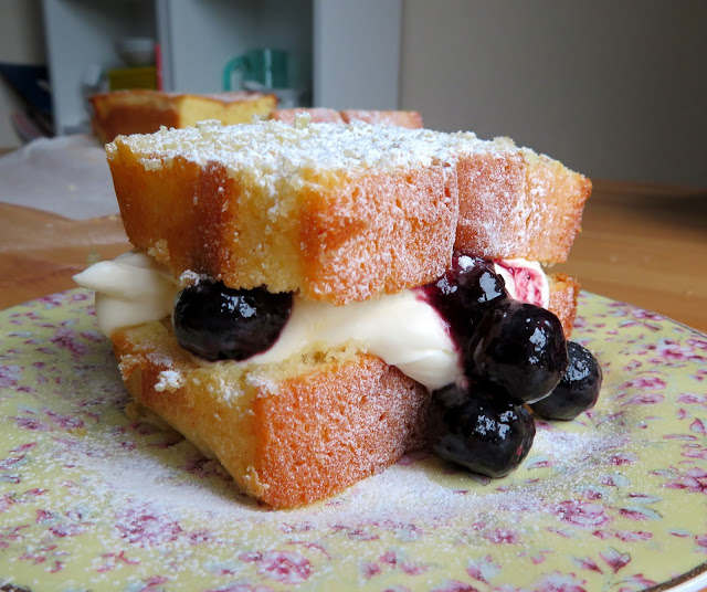 Lemon Sandwiches with Blueberries & Cream