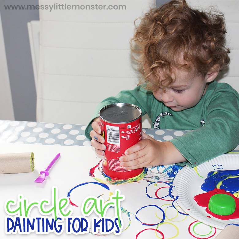 Circle Art Painting for Toddlers - Messy Little Monster
