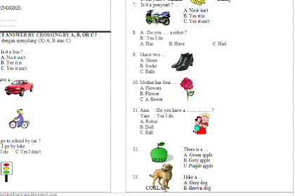 Soal Uts Bahasa Inggris Kelas 2 Semester 1