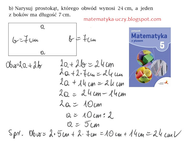 Zad. 1a,b,c str. 126 "Matematyka z plusem 5" Prostokąty i kwadraty