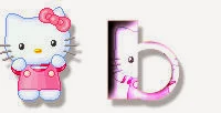 Alfabeto de Hello Kitty en diferentes posturas B. 