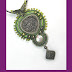 Thistles - a mixed media bead embroidered pendant