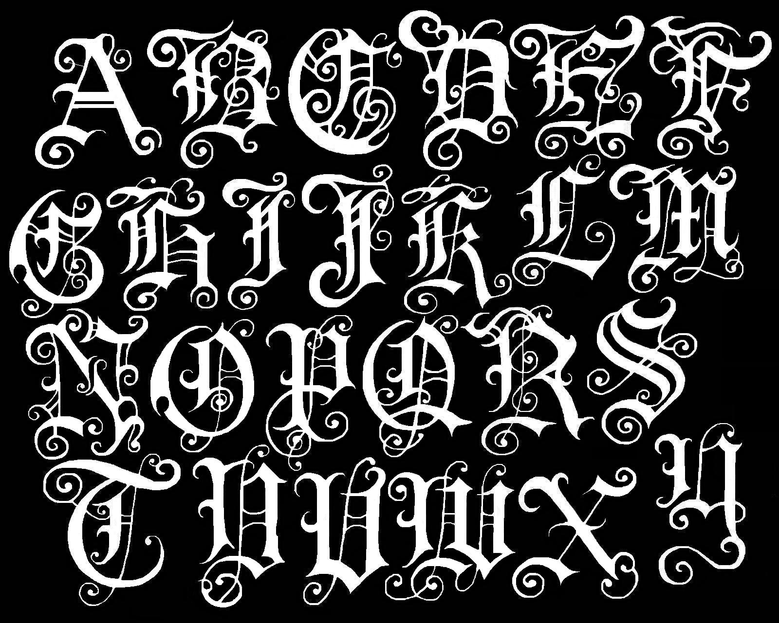 Old English Graffiti Tattoo Fonts 13