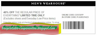Free Printable Men's Wearhouse Coupons