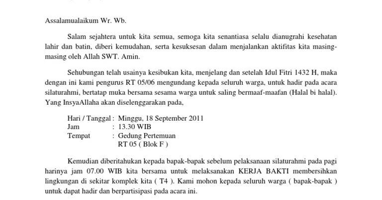Contoh Surat Edaran Siskamling Rt Contoh Surat