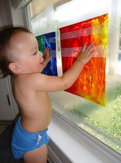 20+ paint recipes & art activities for babies & toddlers.  I love the MESS FREE art ideas!  {Taste safe recipes}