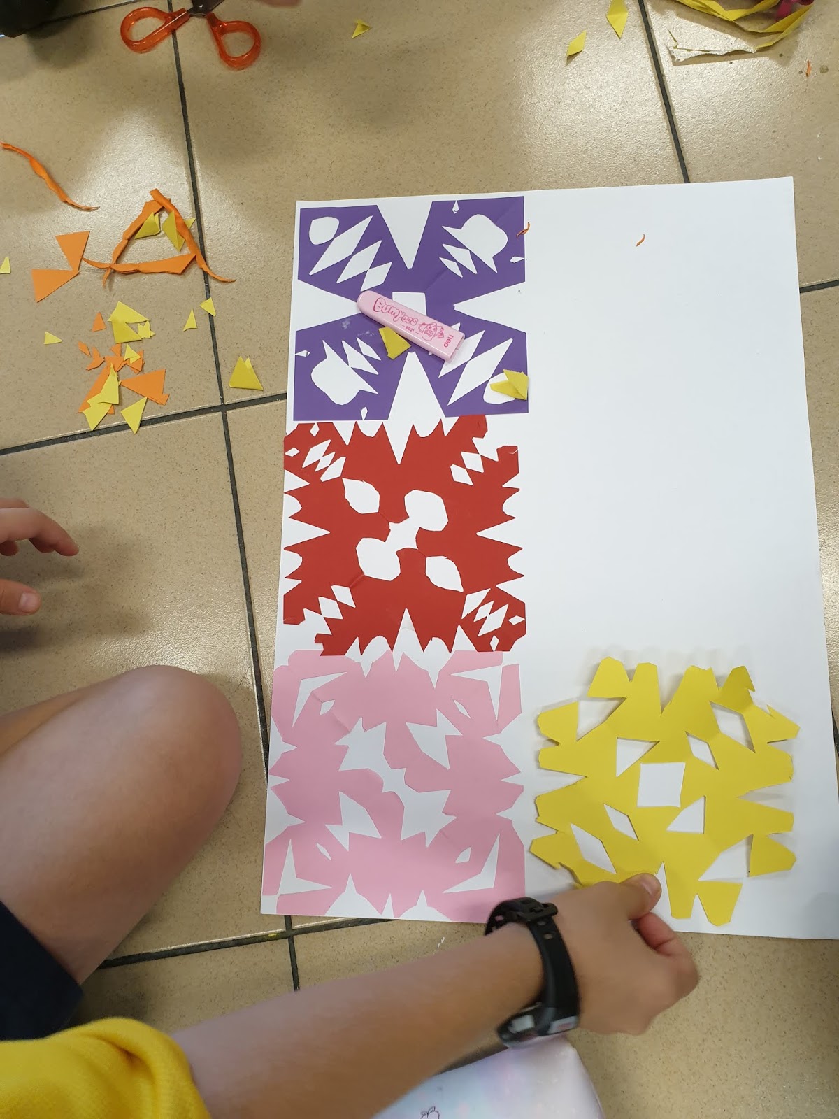 Hazel Huang Art Class Paper cutting and symmetry