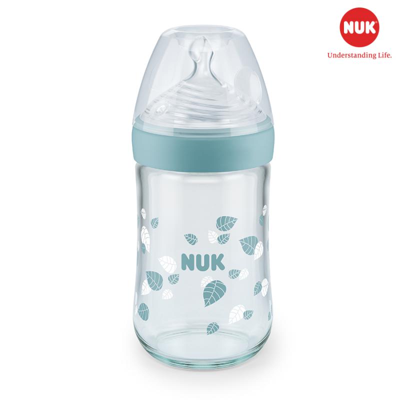 Bình Sữa NUK Thủy Tinh Nature Sense 240ml Núm Ti Silicone S1