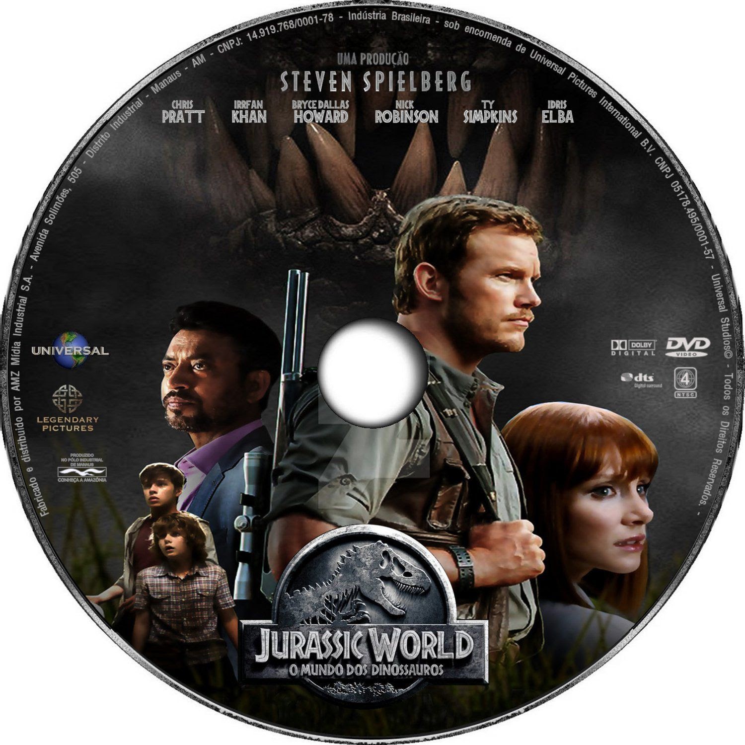 Jurassic World O Mundo Dos Dinossauros - Label Filme DVD.