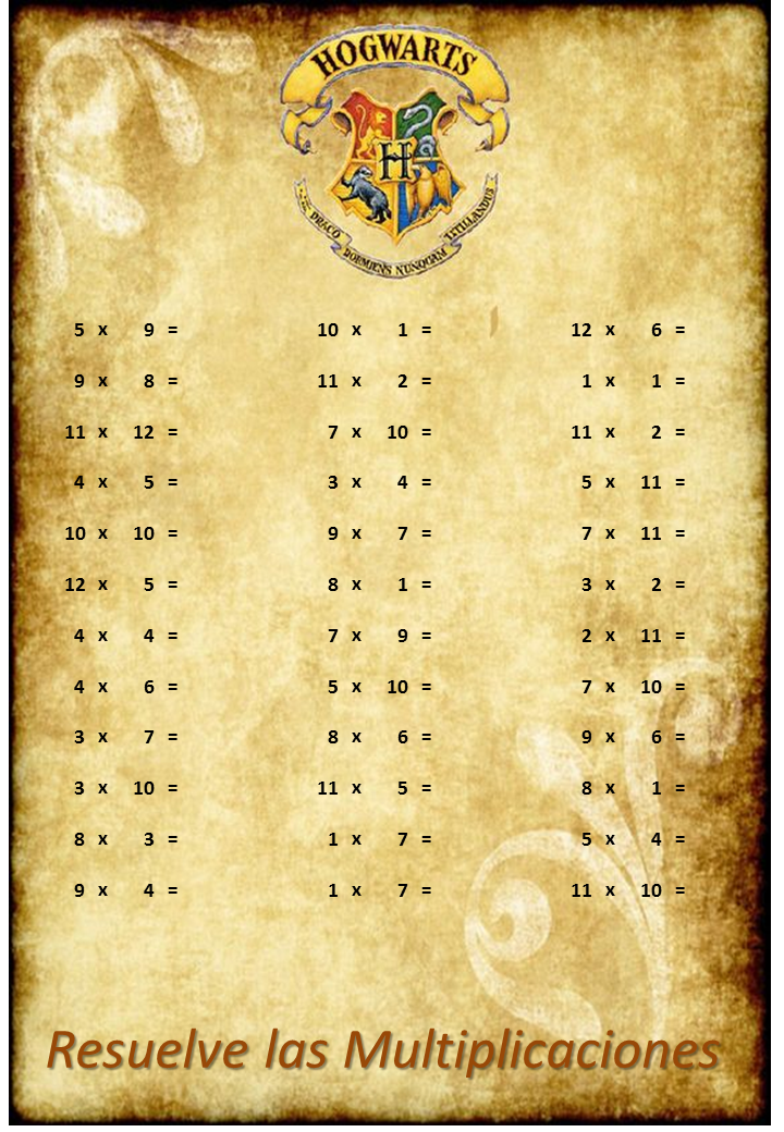 MeQuedoEnCasa Multiplica con Harry Potter en Hogwarts Mil Ideas