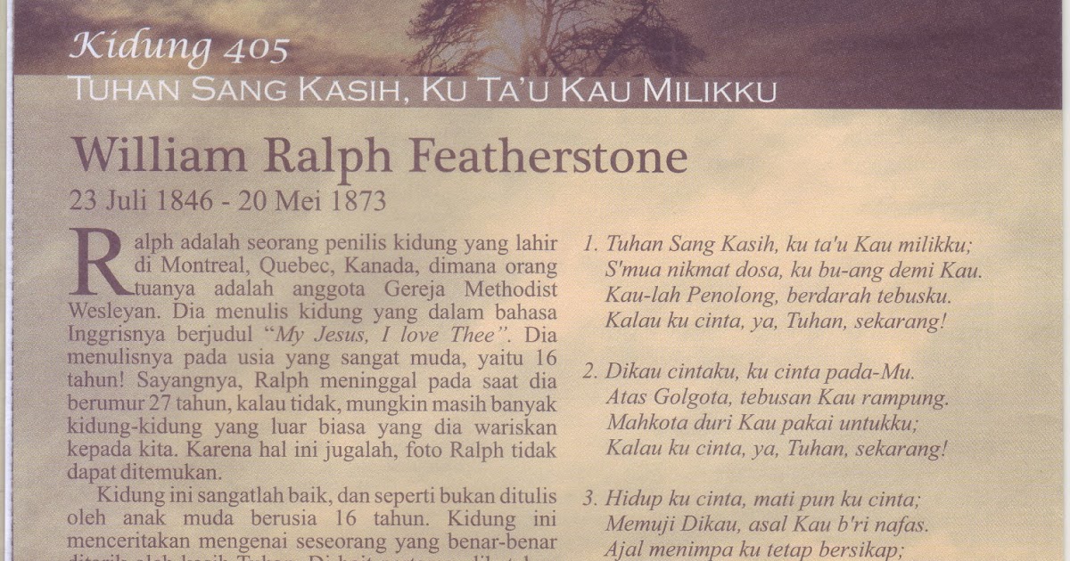 Kidung Kristen No. 405 Mengalami Kristus Mengasihi Kidung Kristen No. 405 Mengalami Kristus Mengasihi