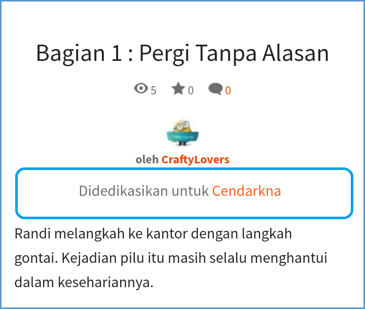 Cara Mendediksikan Cerita di Wattpad melalui Android