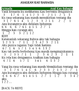 Armada Asal Kau Bahagia Not Angka Lagu