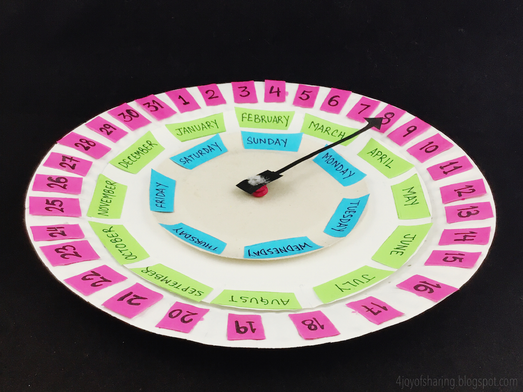 The Joy of Sharing Paper Plate Wheel Calendar