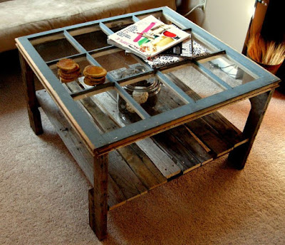 DIY repurposed window table inspiration photo