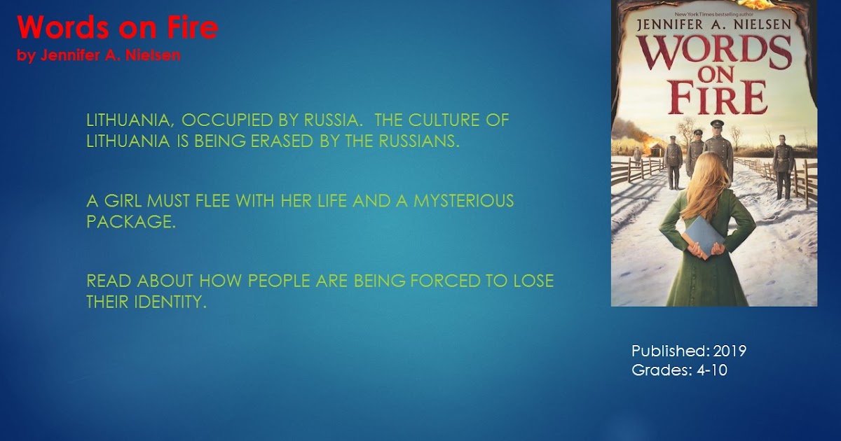 Young Adult Reading Machine Words on Fire by Jennifer A. Nielsen