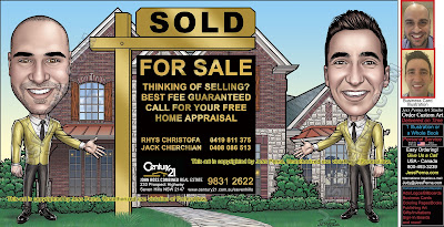 Century 21 Sold For Sale Sign Caricature