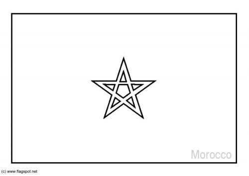 LAMINAS PARA COLOREAR - COLORING PAGES: Mapa y Bandera de Marruecos
