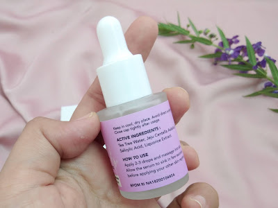 drop bottle acne serum dari scarlett dari kaca tebal