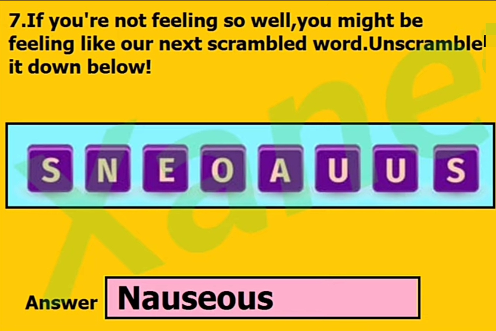 Unscramble it Quiz answers Videofacts 100