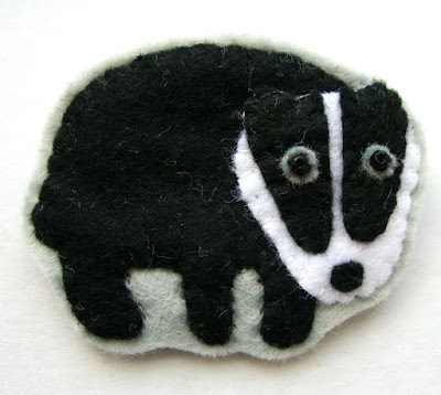 Subscribe to my newsletter! felt badger brooch