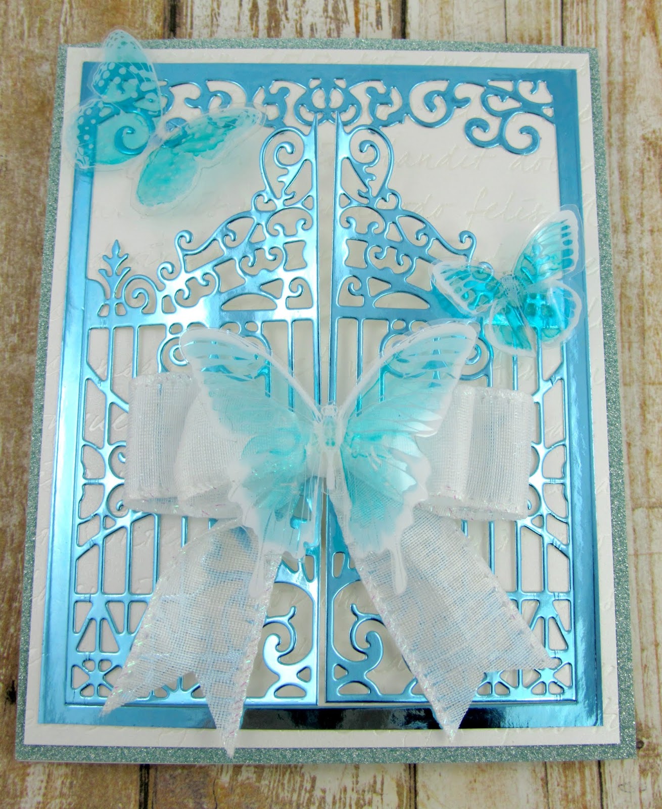 I'm a Little Teapot... Beautiful Vellum Butterflies card