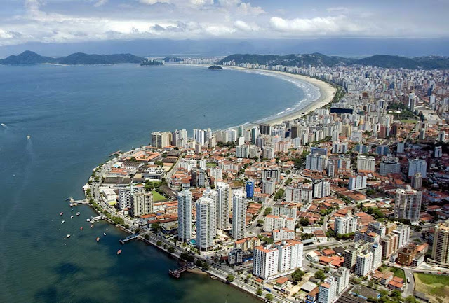 Imagem aérea da cidade de Santos