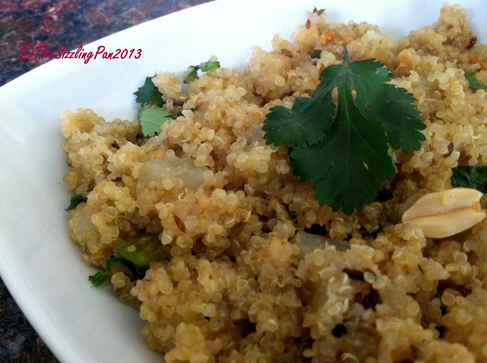The Sizzling Pan Quinoa with peanuts and potatoes (Like Sabudana Khichadi)