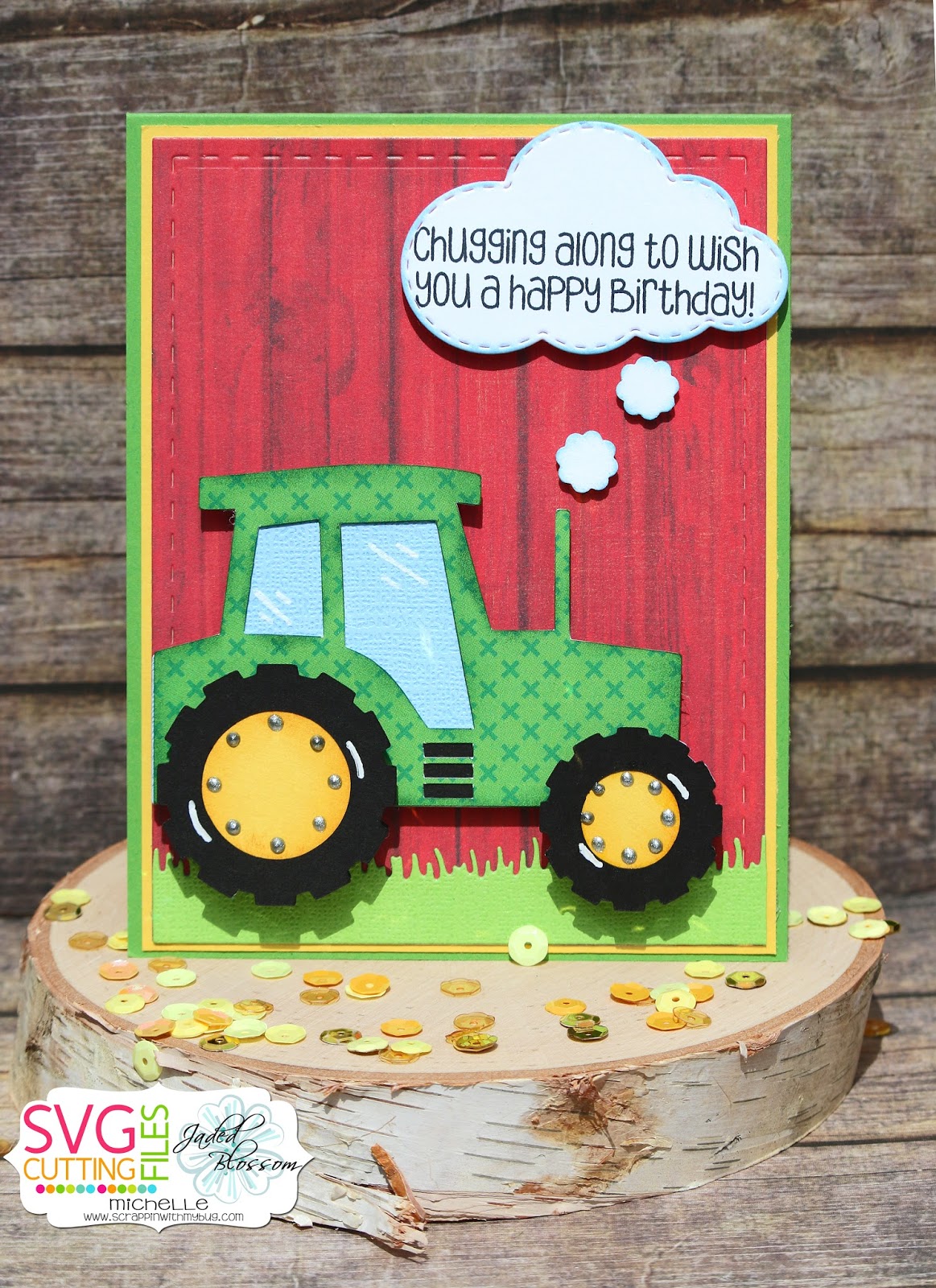 SVG Cutting Files Tractor card