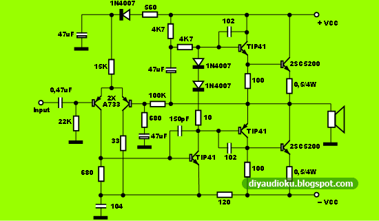DIY Audio Elektronika: Power Amplifier OCL 100 Watt Cocok Untuk Luar Ruang atau Subwoofer