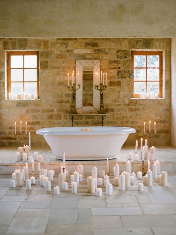 decorate the bathroom with cheap candles