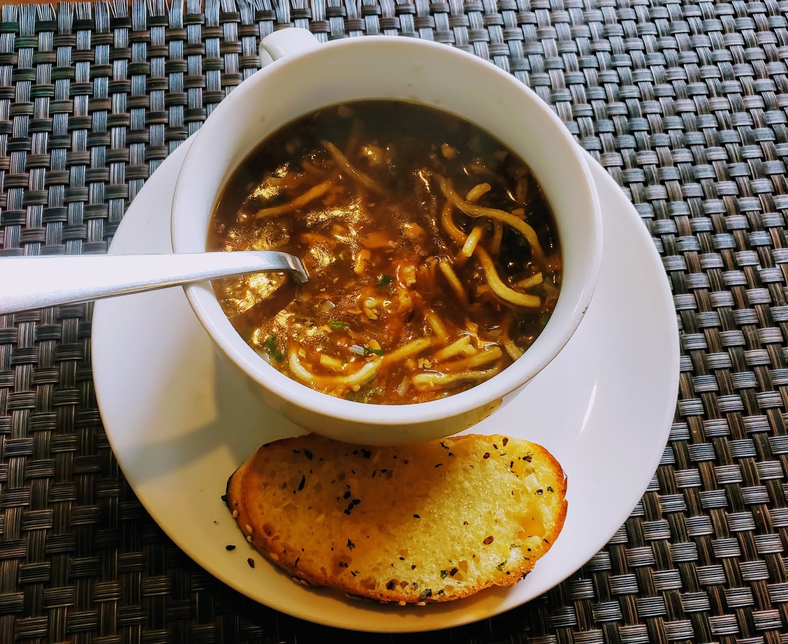 Delicious Manchow Chicken Soup at The Corner House Restaurant, Manali