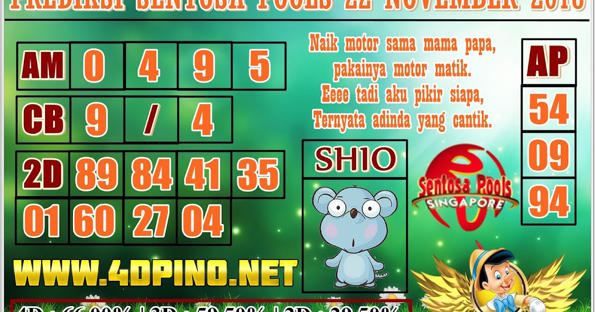 PREDIKSI TOGEL SENTOSA POOLS 22 NOVEMBER 2018 PINOCCHIO