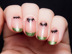 Frankenstein French and Stitched Moons by @chalkboardnails