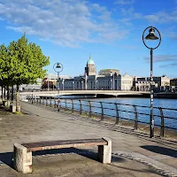 Pictures of Dublin under lockdown: path along the River Liffey