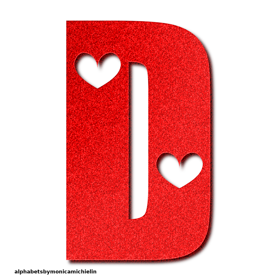 M. Michielin Alphabets: RED GLITTER LOVE LETTERS ALPHABET AND ICONS PNG
