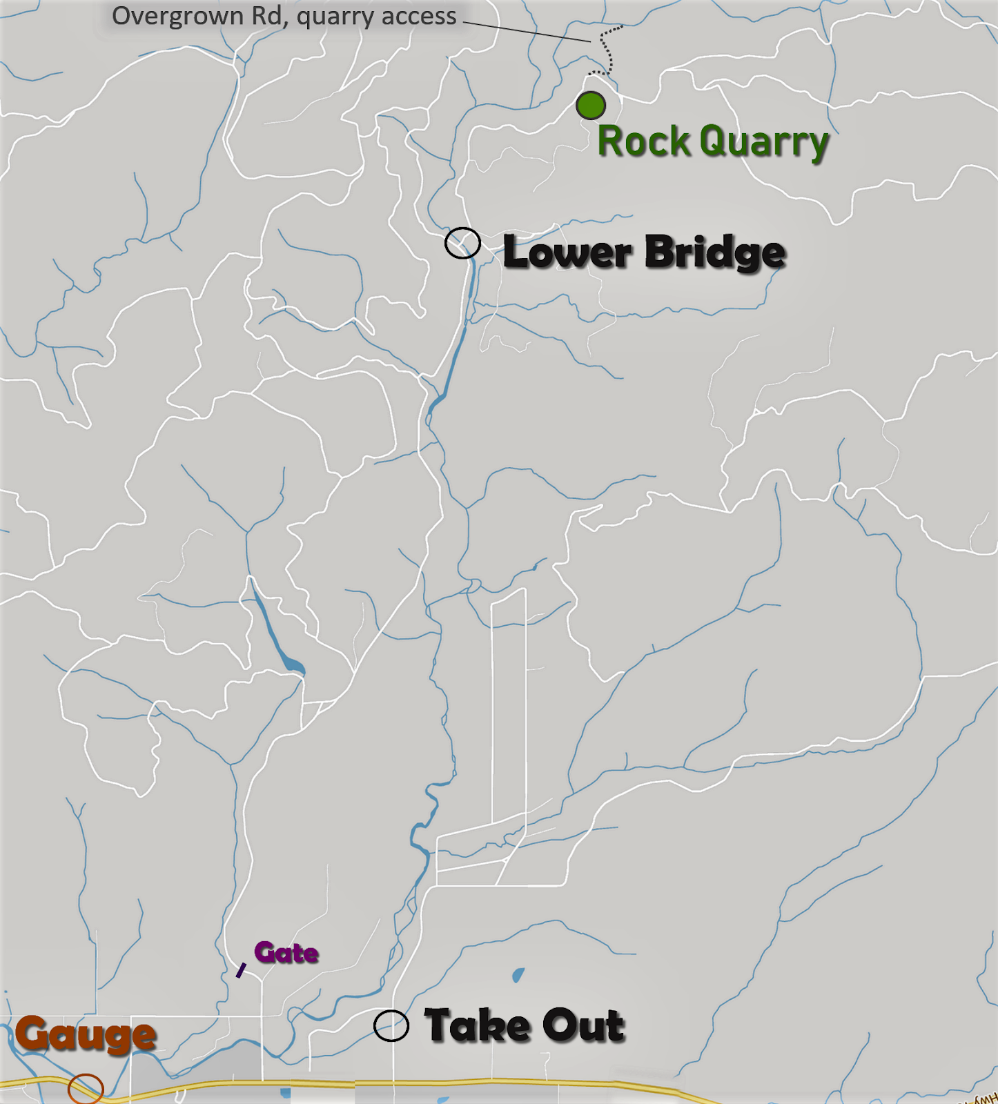 Into the Outside Gladiator Creek Rock Quarry Access