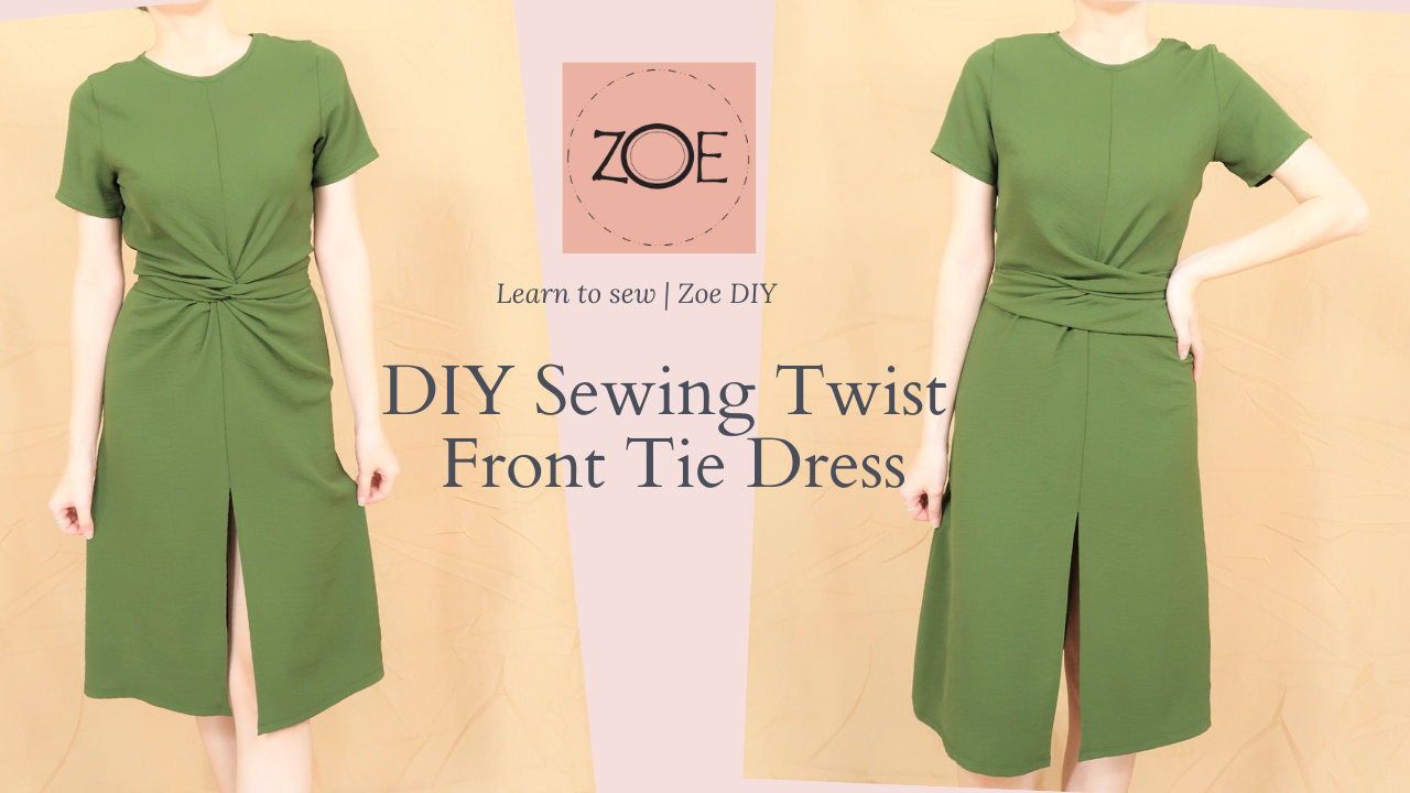 DIY Sewing Twist Front Tie Shirt Dress ...