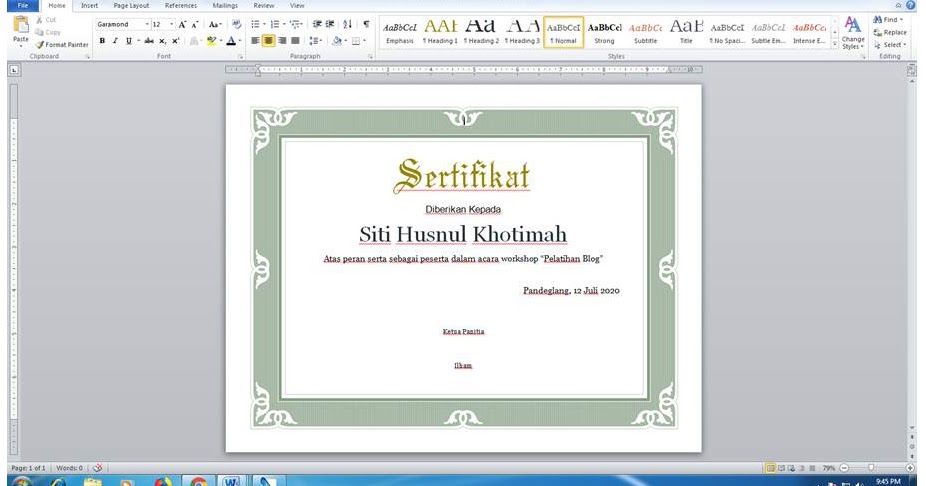 Cara Membuat Sertifikat Di Ms Word 2010 Dengan Cepat Tinggal Edit Nama Dan Kegiatan Husnuls492 Com Cara Membuat Sertifikat Di Ms Word 2010 Dengan Cepat Tinggal Edit Nama Dan Kegiatan Husnuls492 Com