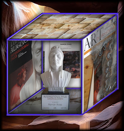 Trofeo-Escultura del Premio Internacional Dante Alighieri. otorgado a Ramón Rivas (Rivismo / España)