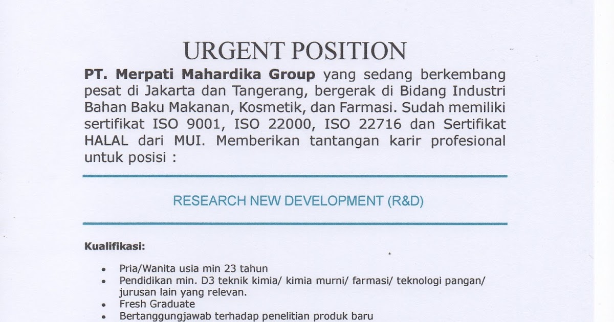 Info Lowongan Kerja Habis Lebaran 2016 Untuk Lulusan Smu Smkdibutuhkan Qc Lab Mixing Cisauk Tangerang Lowongan Kerja Tangerang