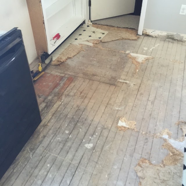 American Foursquare Circa 1910 Kitchen Hardwood Floors