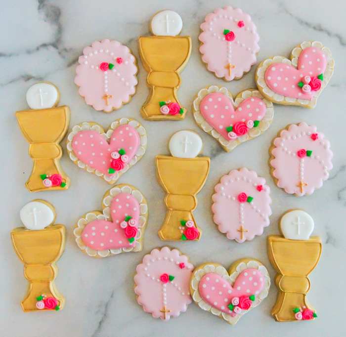 First Communion Cookies for a Girl