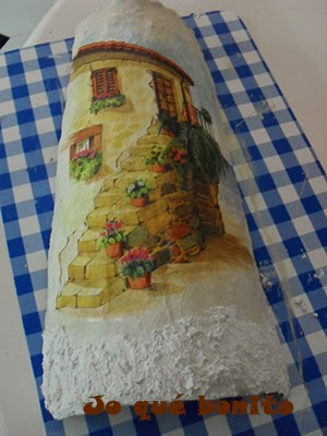Teja decorada con papel de arroz