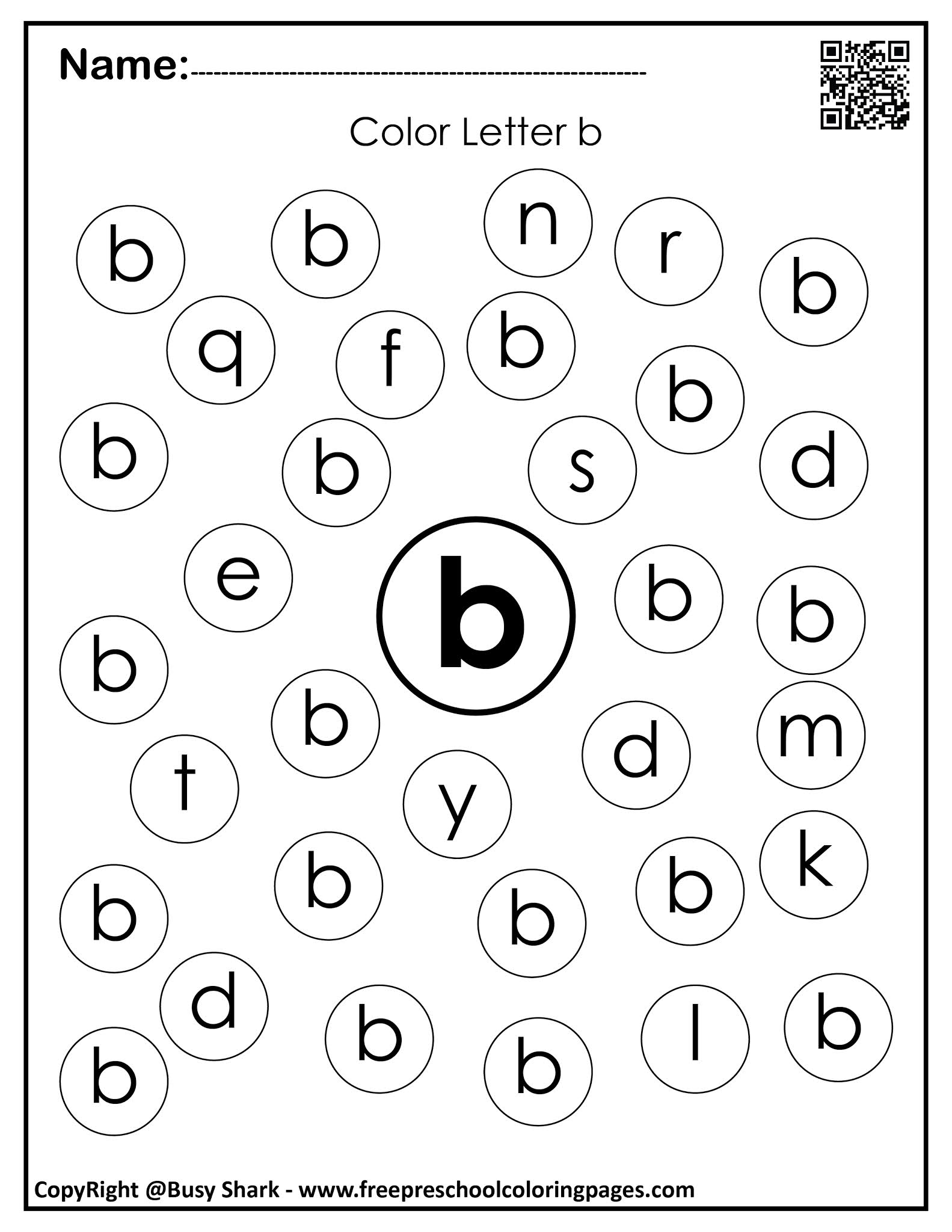 Set of Letter B "10 free Dot Markers coloring pages"