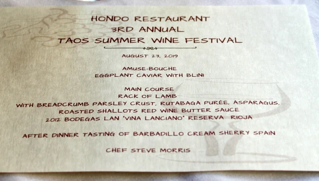 Hondo restaurant menu
