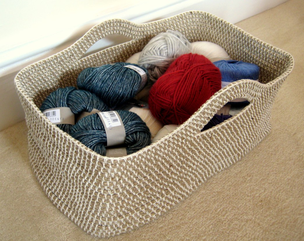 MES FAVORIS TRICOT-CROCHET: Modèle gratuit : Un panier en corde et crochet