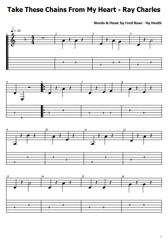 Take These Chains From My Heart Tabs Ray Charles. Take These Chains From My Heart On Guitar Free Tabs / Sheet Music. Ray Charles / Take These Chains From My Heart Chords