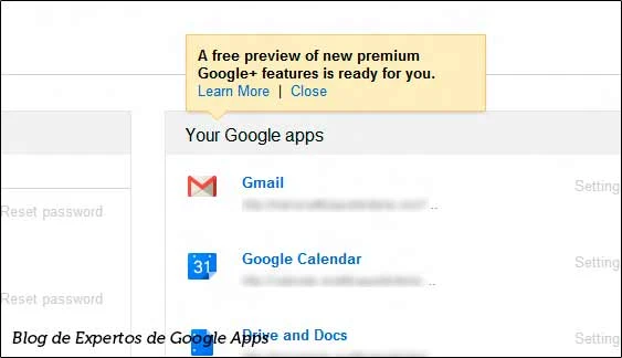 Novedades de Google Plus para Google Apps
